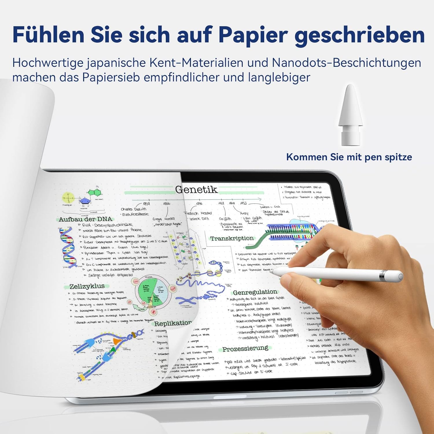 Thumbnail 1 de [2 Stück] Like Paper Folie für iPad Pro 12,9 Zoll (2022/2021/2020/2018) – matte Papier-Displayschutzfolie