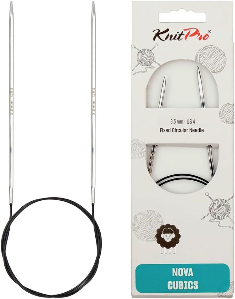 Detalle de KnitPro Nova Cubics KP12195 druty na żyłce 3,5 mm, 80 cm, mosiężne