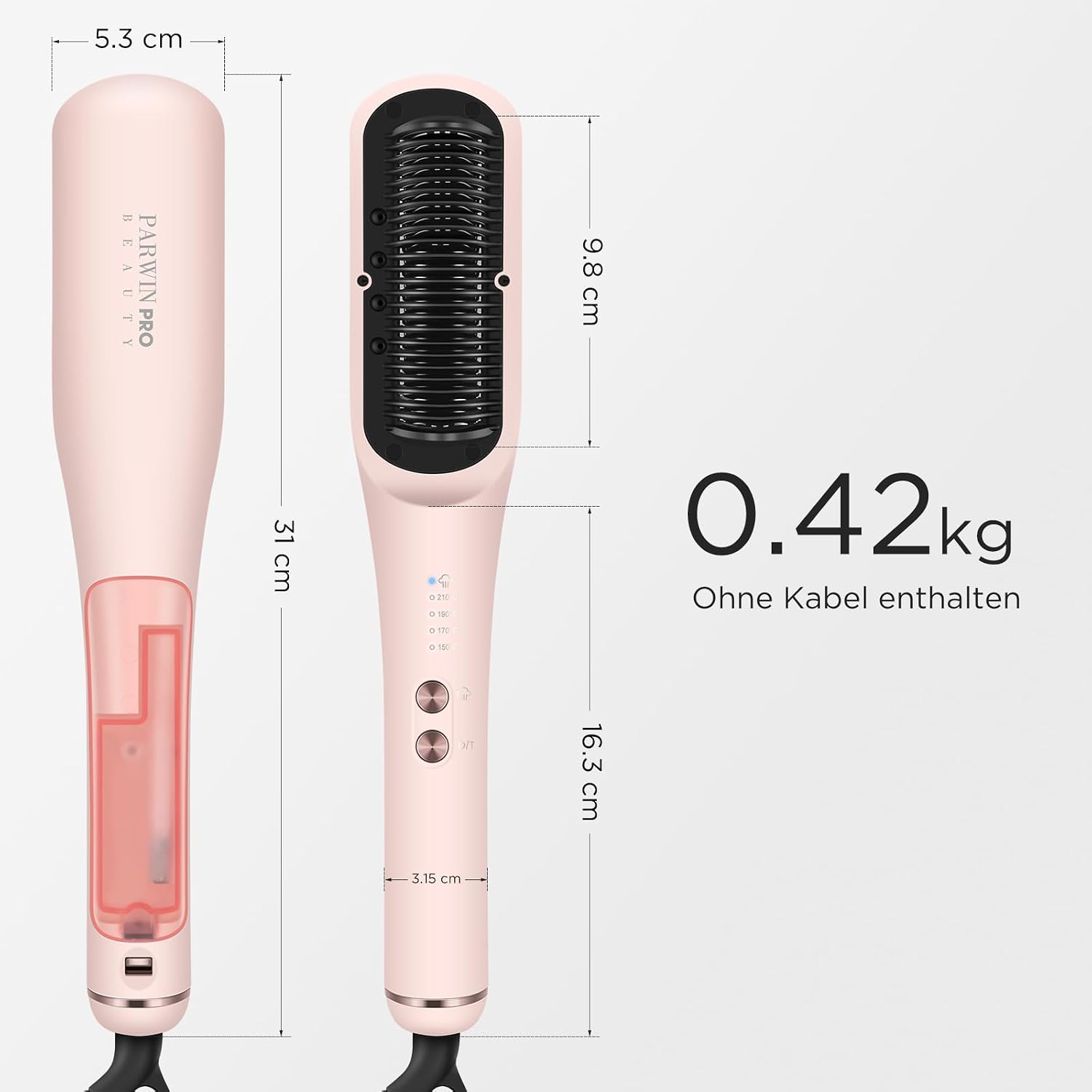 Thumbnail 6 de Pro Dampf Glättbürste von PARWIN PRO BEAUTY – 3-in-1 Dampfhaarglätter mit LED-Anzeige
