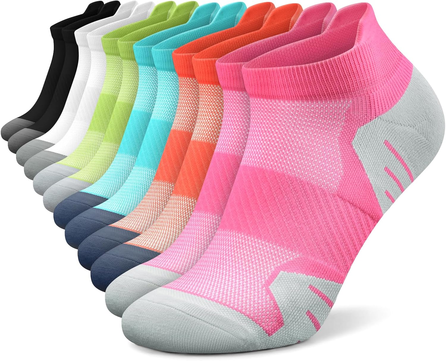 PAPLUS 6-Pair Ankle Compression Socks for Women