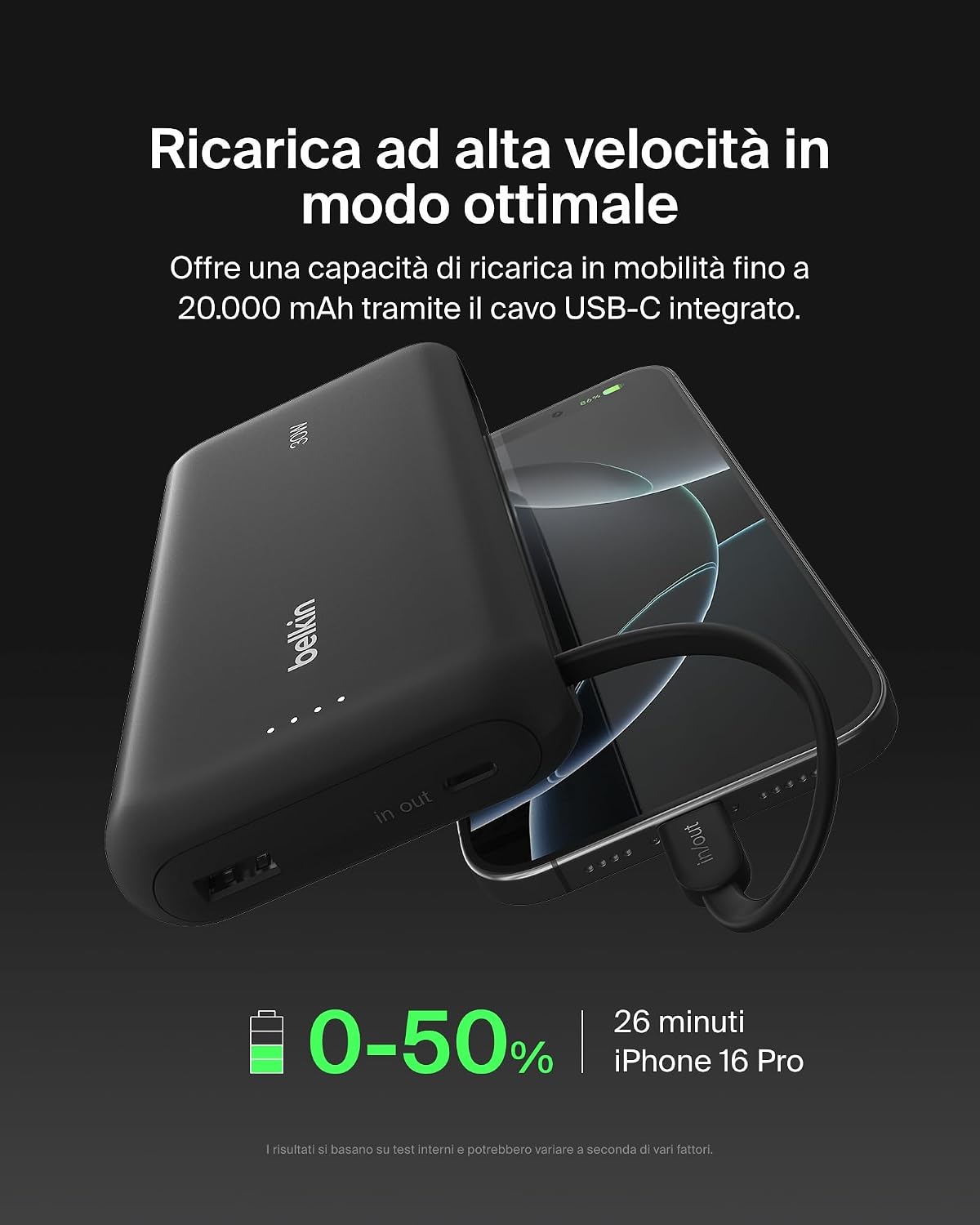 Thumbnail 1 de Belkin Caricabatteria portatile 20K PD 30W