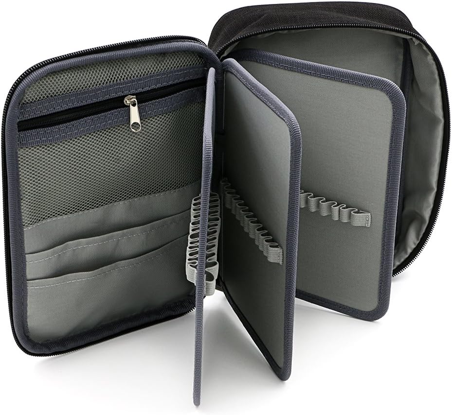 Detalle de IGNPION Large Pen Pencil Case Stationery Pouch Bag Case for School/College/Uni. – Sleeve Detachable, Black
