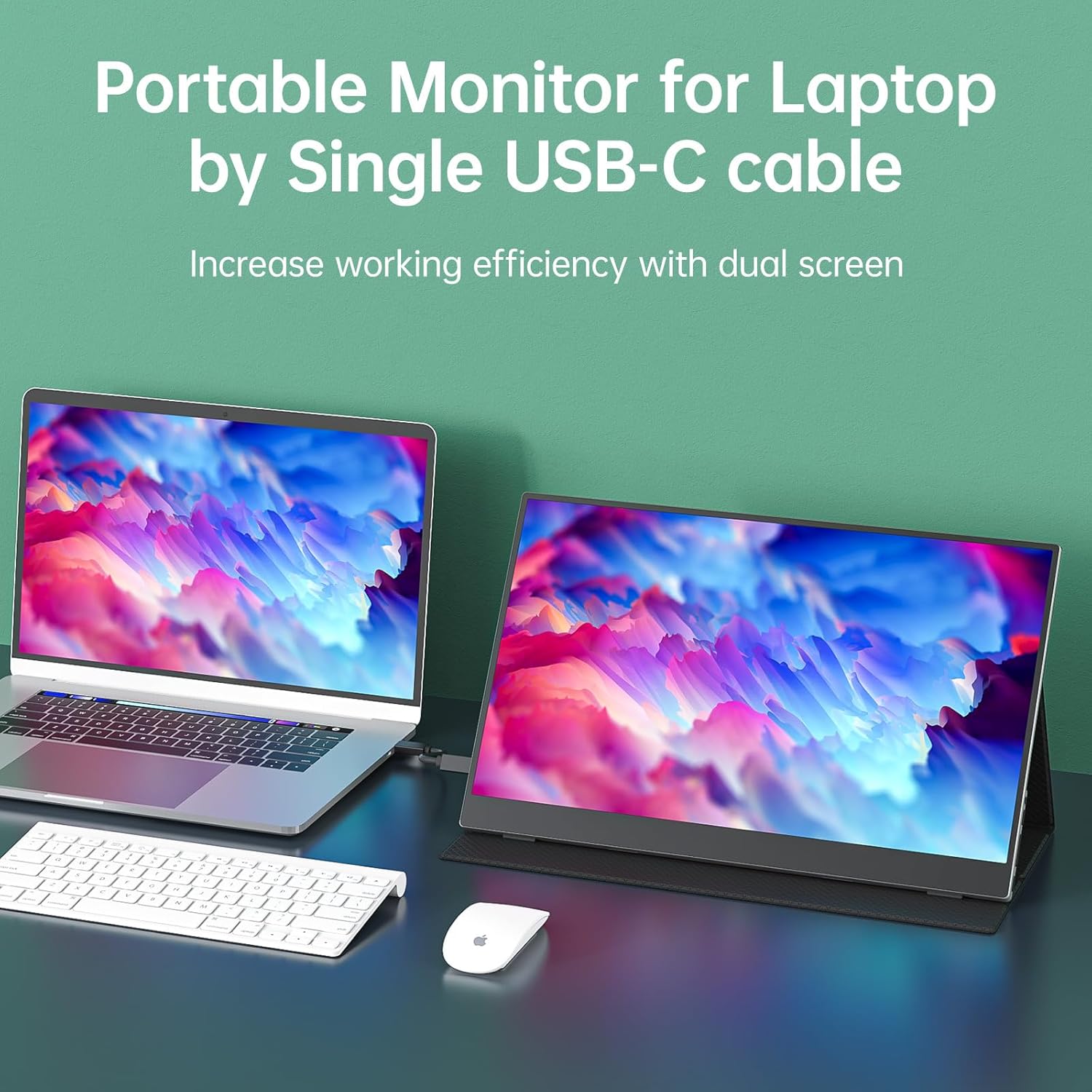 Thumbnail 1 de Cocopar Portable Monitor 15.6 Inch 1080P FHD – Dual USB-C, HDMI, Built-in Speakers, VESA Mountable with CoverStand