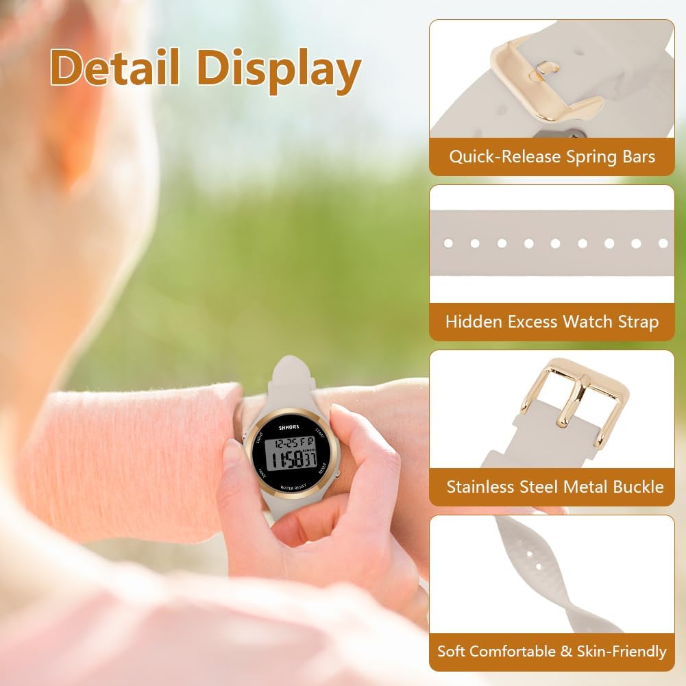 Thumbnail 2 de OFFCUP Damenuhr Digital Uhr Damen Silikonarmband
