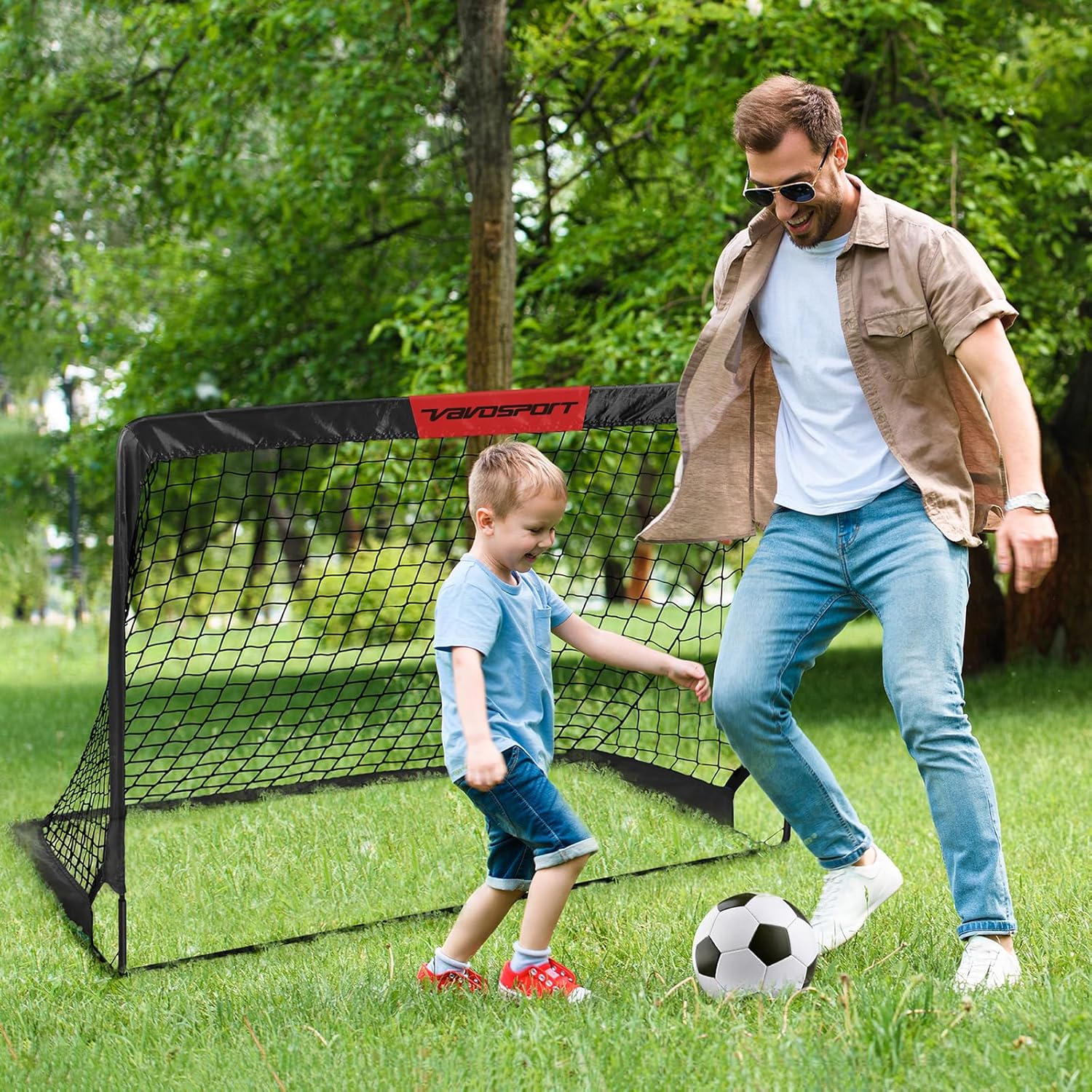 Thumbnail 5 de Kids Football Goals for Garden Set – 2 x 4ft x 3ft Portable Pop-Up Goals with Ball & Accessories