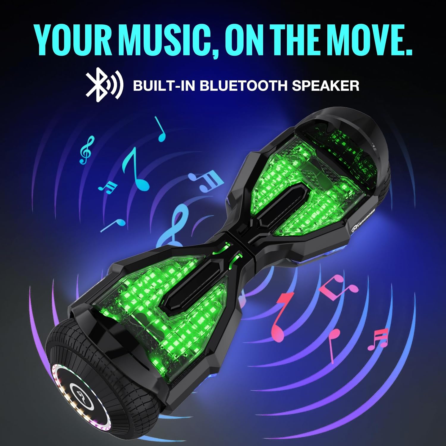 Thumbnail 5 de EVERCROSS EV2 Hoverboard mit Sitz – 5,2-Ah Akku, bis 15 km/h, Bluetooth-Musik & 7-farbige Pedallichter (max. 85 kg)