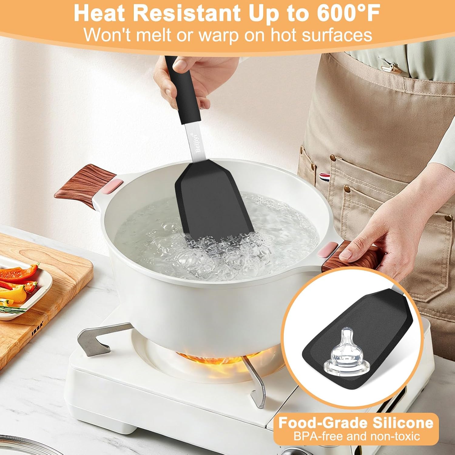 Detalle 2 de Beijiyi Silicone Spatula Set, 2-Piece