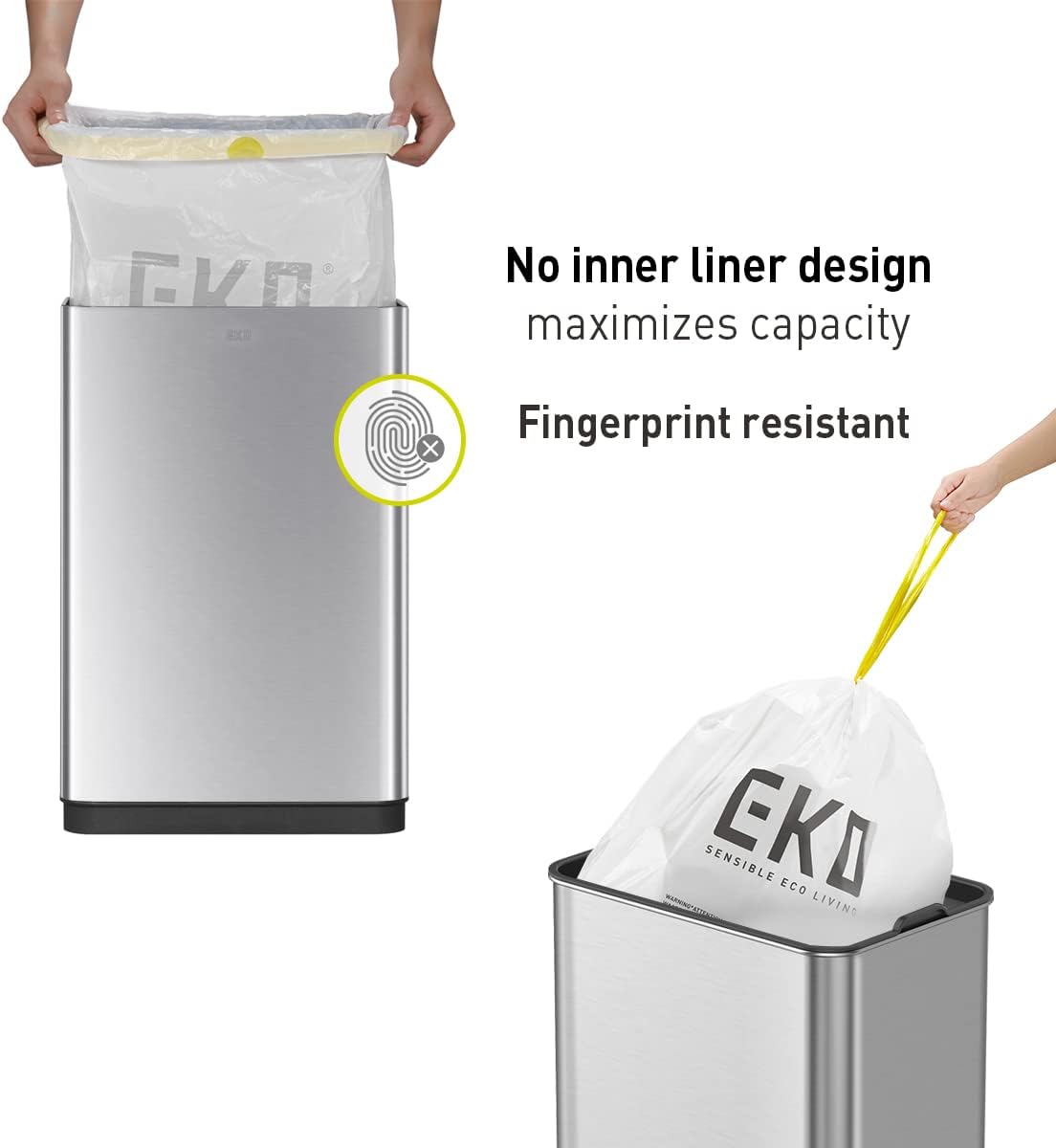 Detalle 2 de EKO Mirage-T 50 Liter Touchless Trash Can 🗑
