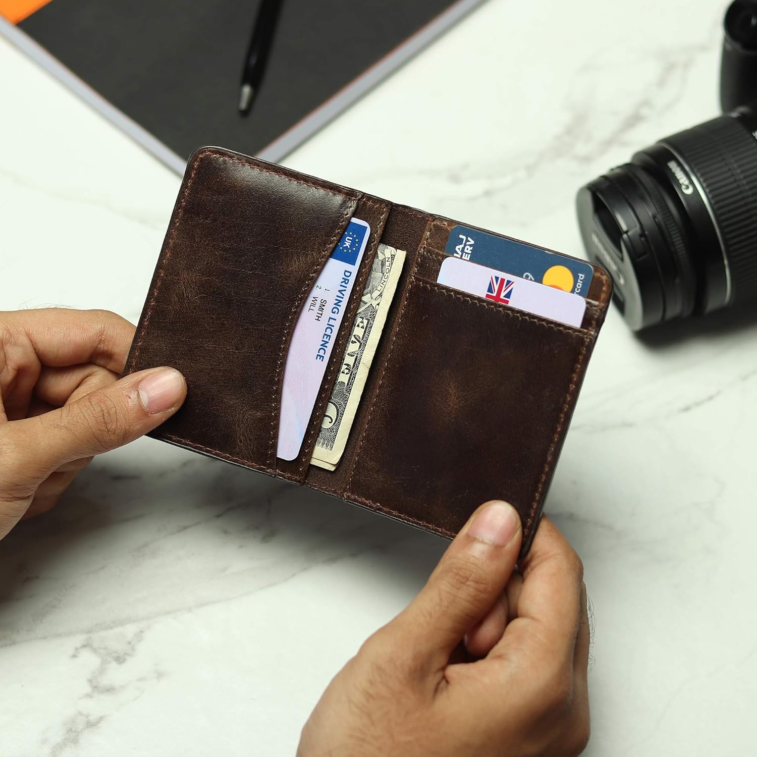Thumbnail 3 de FOXHACKLE Leather Credit Card Wallet 4x3 in 📇