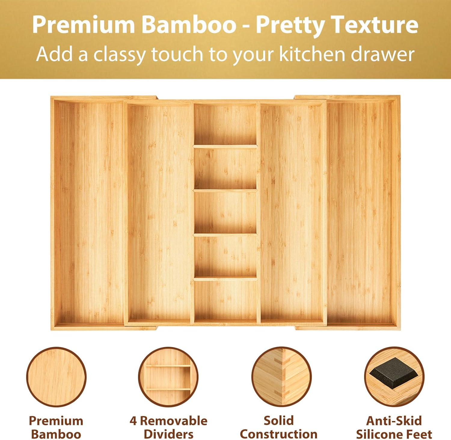 Thumbnail 2 de UMILIFE Extra Large Expandable Kitchen Drawer Organizer