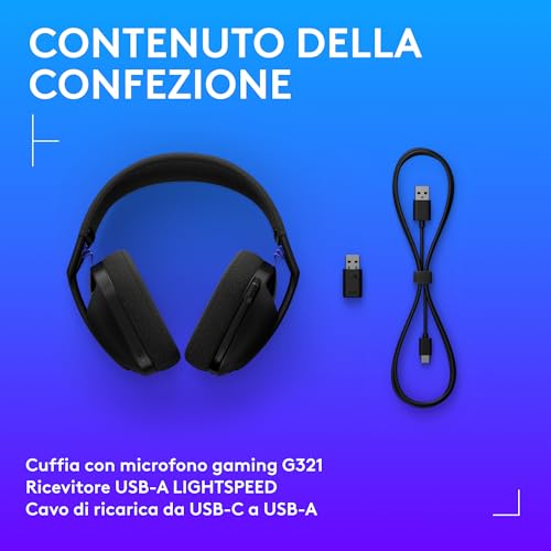 Thumbnail 8 de Logitech G G321 LIGHTSPEED: cuffia gaming wireless con Bluetooth e microfono flip-to-mute