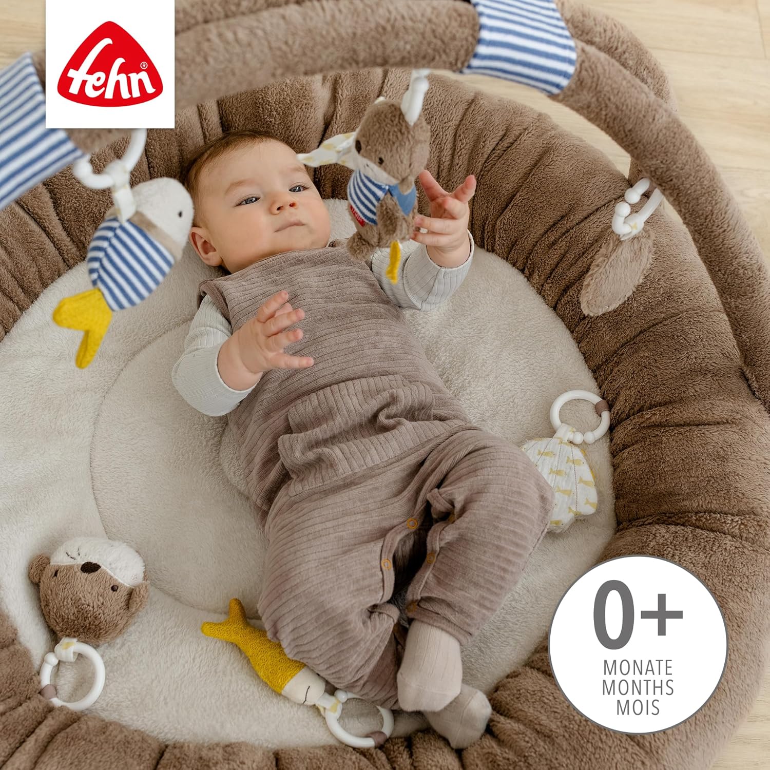 Thumbnail 2 de 3-D-Activity-Nest Otter – Besonders weicher Spielbogen mit 7 abnehmbaren Spielzeugen (ab 0+ Monaten)