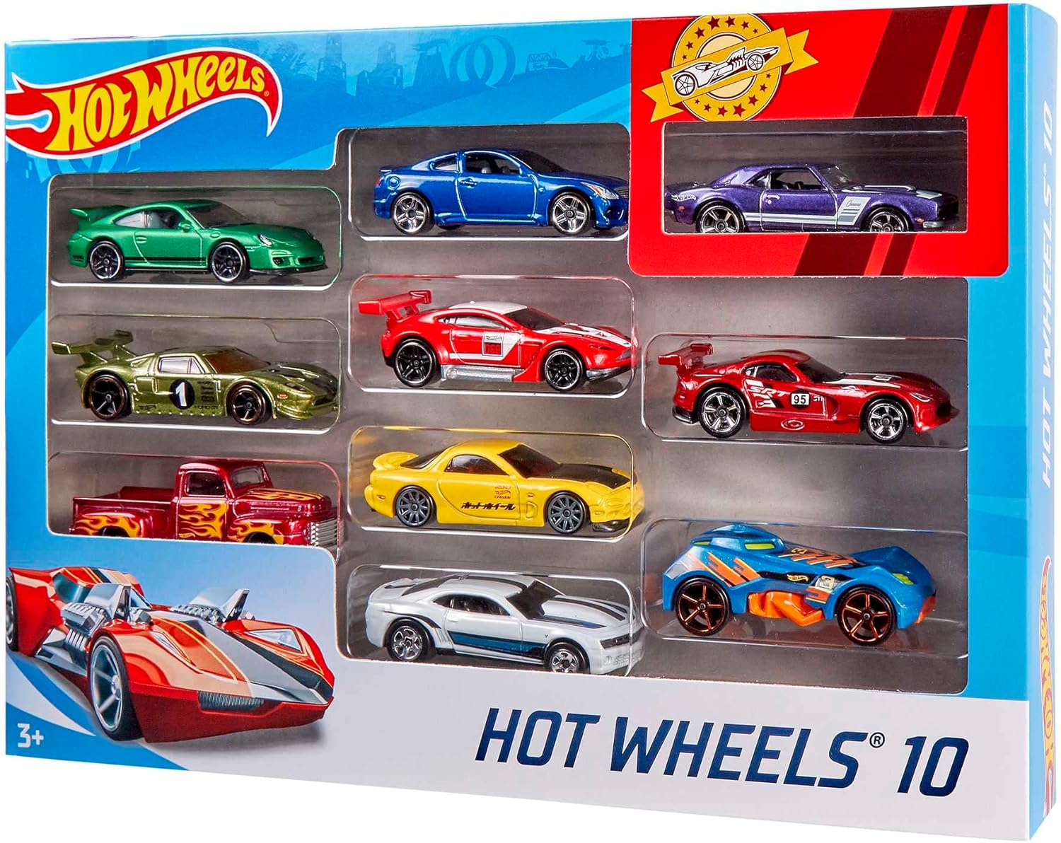 Thumbnail 6 de Hot Wheels Coffret de 10 voitures à l’échelle 1:64 (modèle aléatoire) – 54886