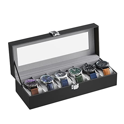 Detalle de SONGMICS JWB06BK Caja para 6 relojes 48 mm