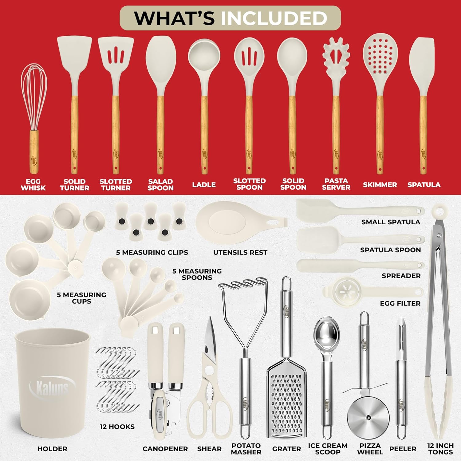 Thumbnail 1 de Kaluns 50 PCS Silicone Kitchen Utensils Set