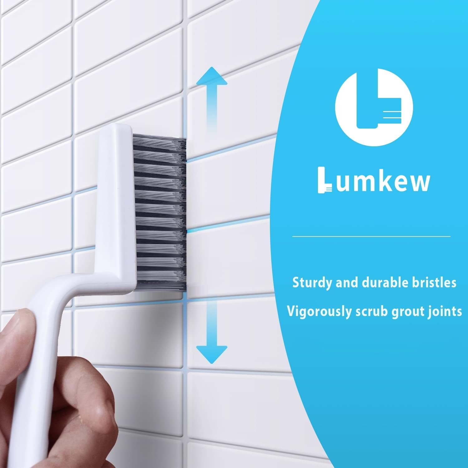 Thumbnail 4 de Lumkew V-Shape Grout Cleaning Brush Set, 2-Piece with Stiff Bristles