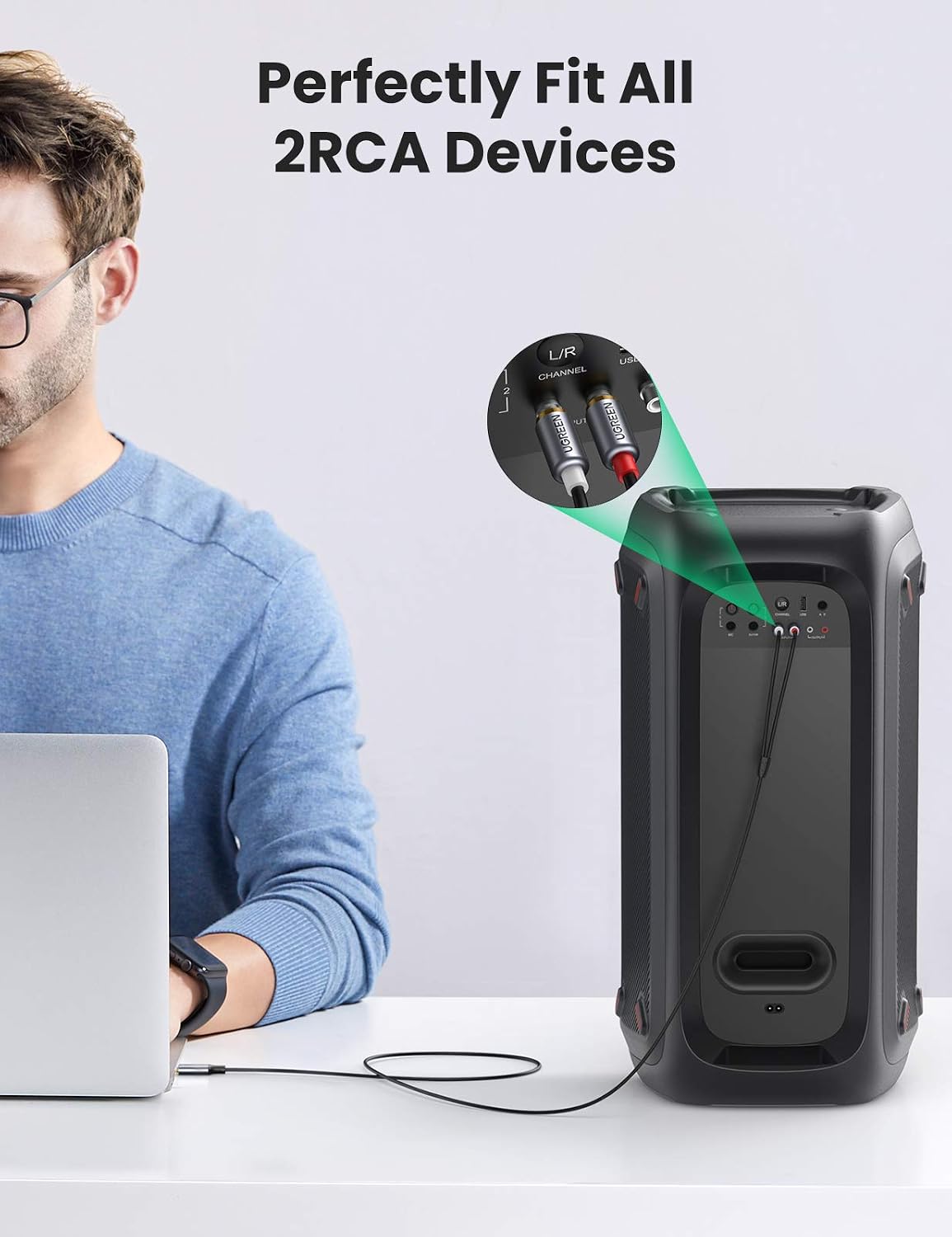 Detalle 2 de UGREEN USB C to RCA Cable 1.5M