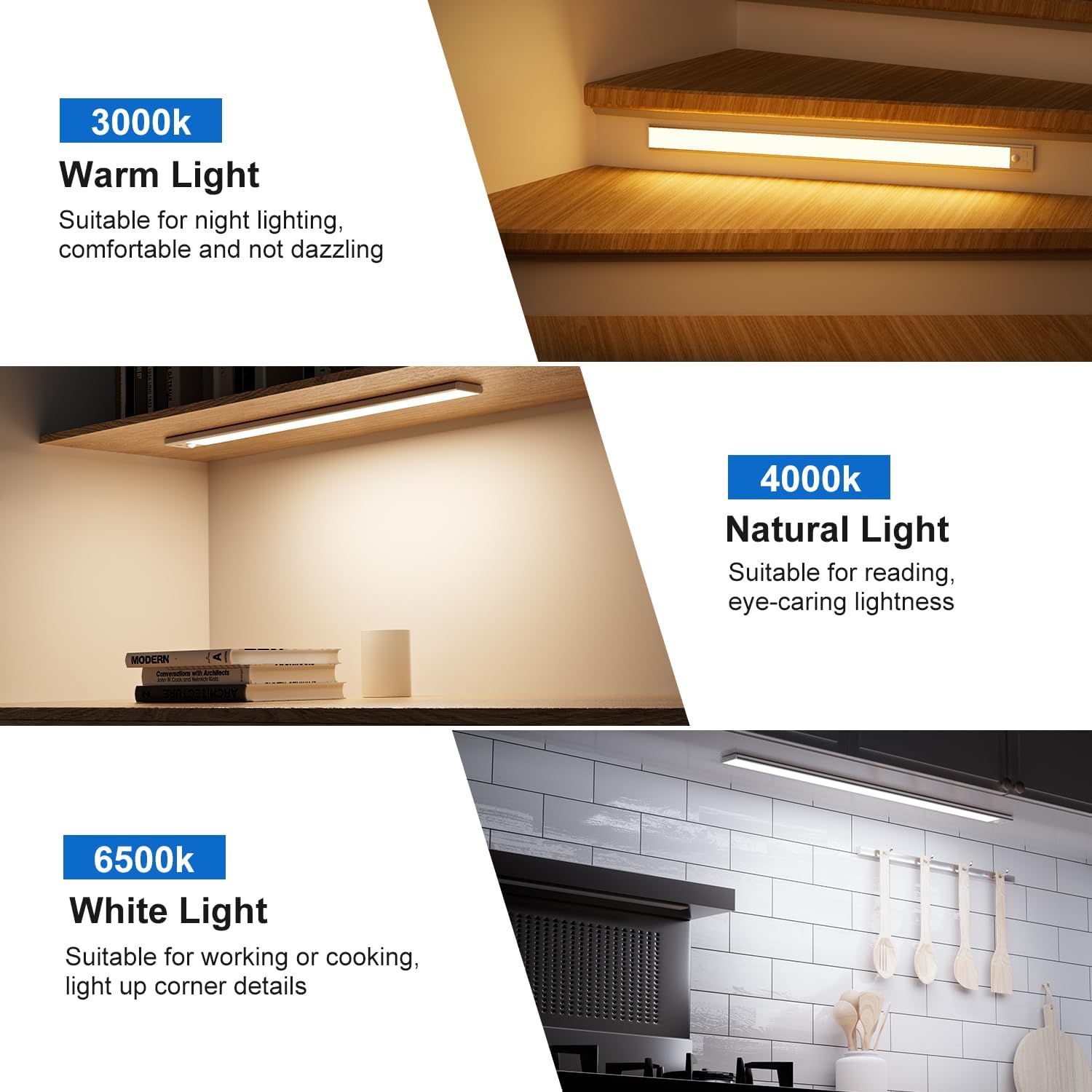 Detalle 2 de OUILA Luce per Armadio LED con sensore, USB-C ricaricabile e 3 temperature colore dimmerabili