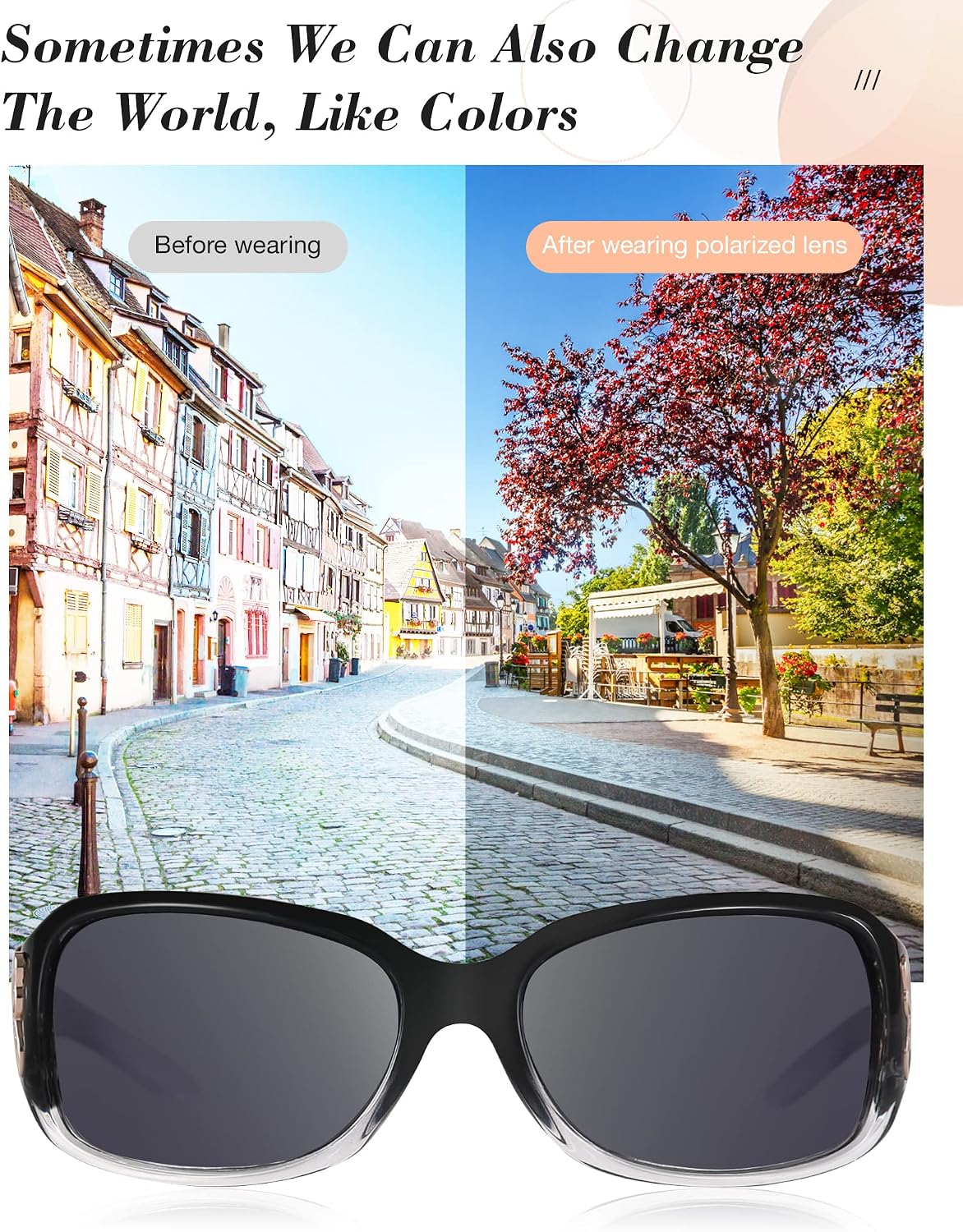 Detalle de LVIOE Polarised Sunglasses Womens Oversized – Large Butterfly Frame with UV Protection (Category 3)