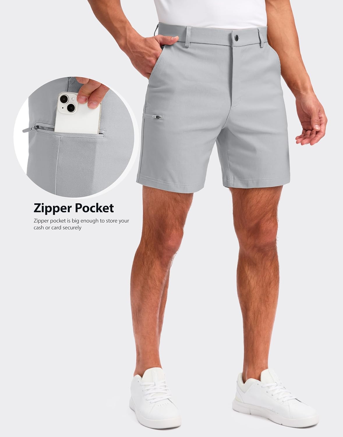 Thumbnail 1 de Pudolla Men’s Casual Golf Shorts (7/9 Inch) with Stretch, Quick-Dry, 4 Pockets