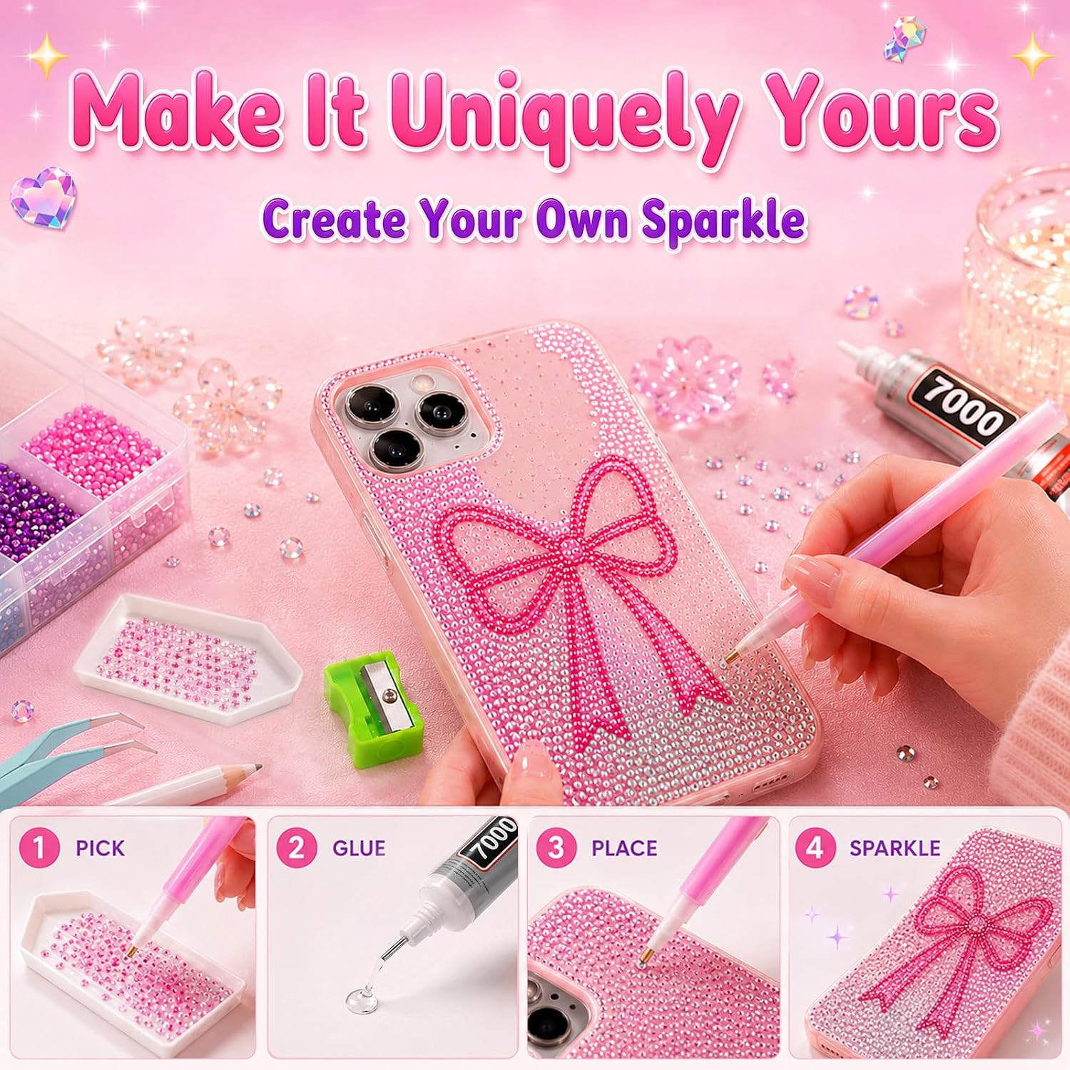 Detalle de Redtwo 40000Pcs Resin Jelly Rhinestones Bedazzling Kit