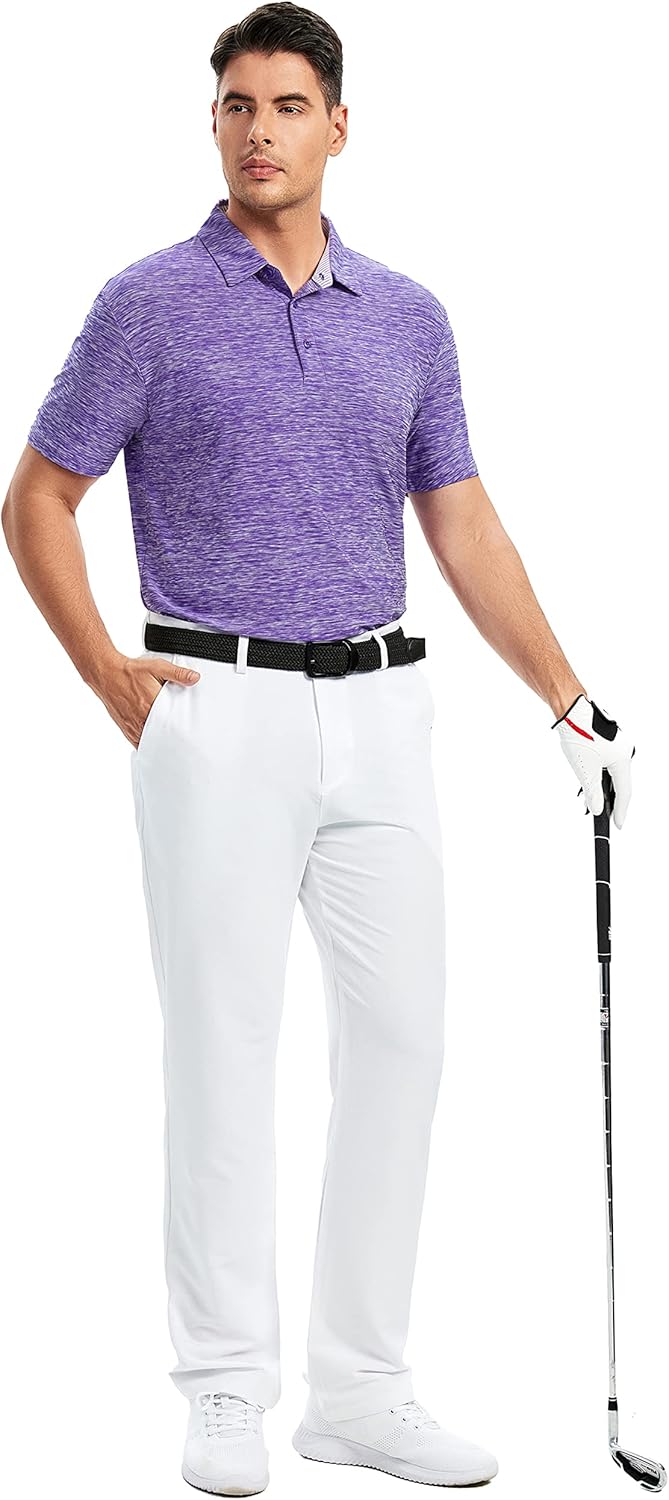 Thumbnail 2 de Damipow Premium Golf Shirt for Men: Dry Fit Polo Short Sleeve with UPF40+
