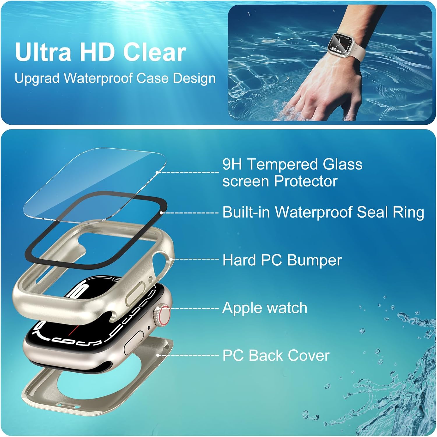 Thumbnail 5 de YIJDACASE 40mm Apple Watch Case with Built-In Tempered Glass
