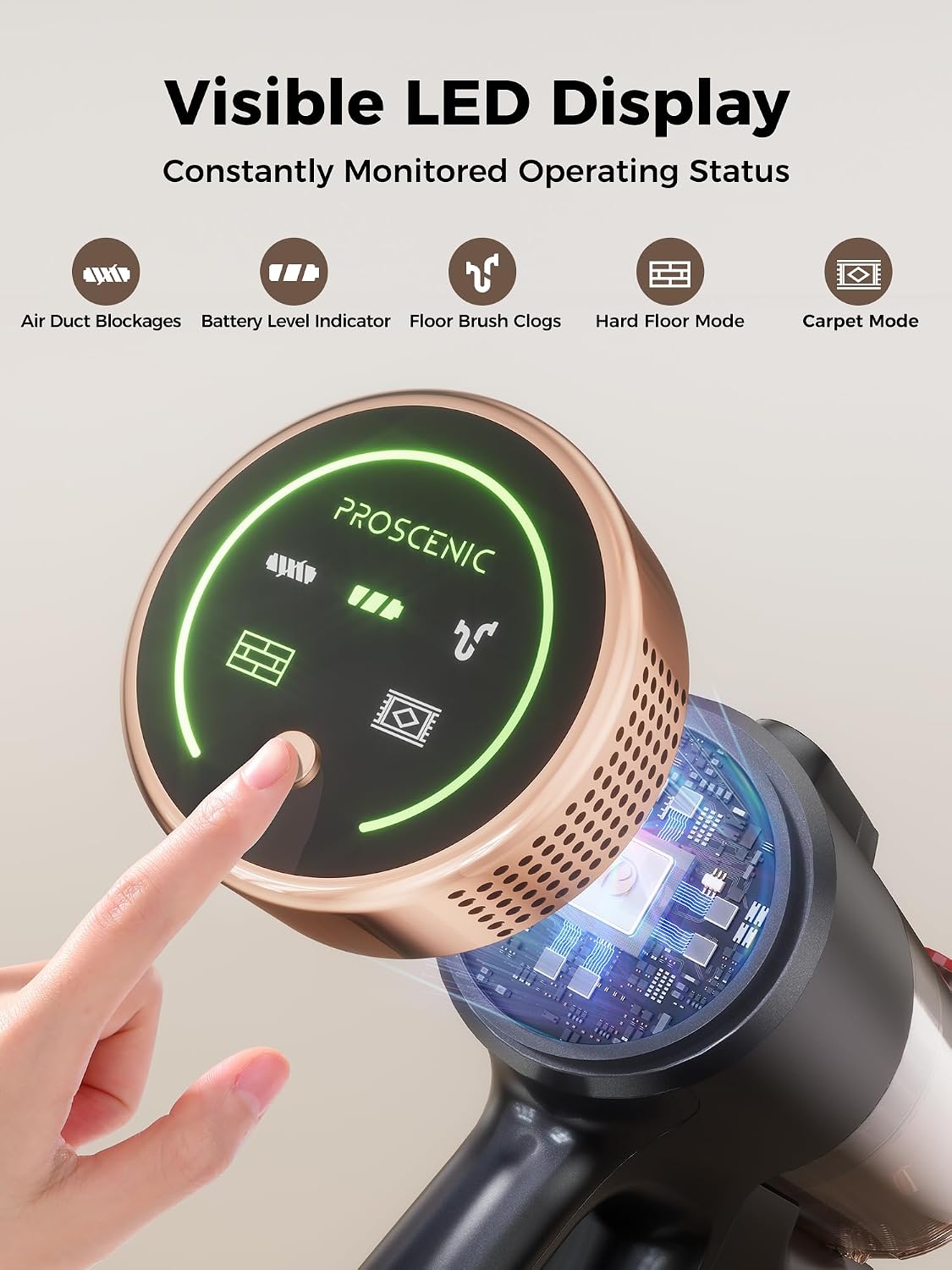 Detalle de Proscenic P11 Ultra+ Cordless Vacuum Cleaner: A practical, all-rounder stick that milks power from a light frame