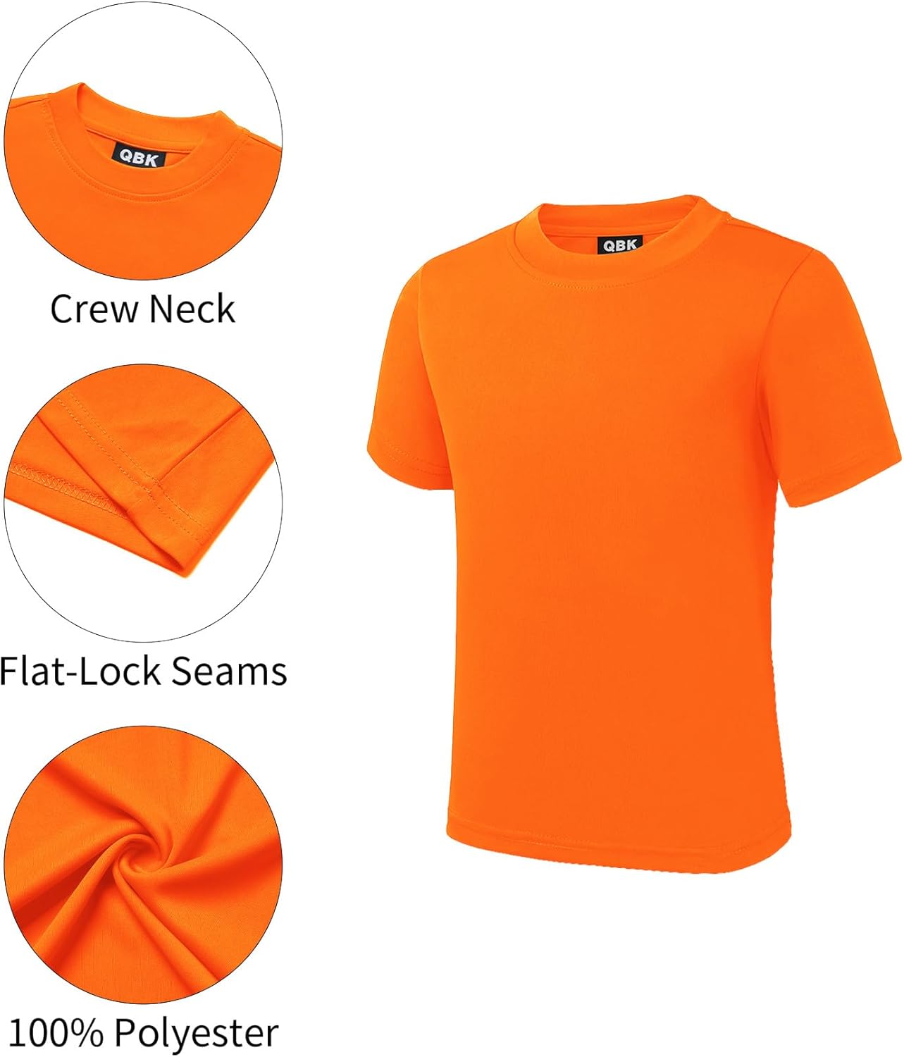 Thumbnail 3 de QBK 2T to Youth Neon Shirt UPF 50+ Dry Fit Athletic Rash Guard (Short Sleeve) for Kids