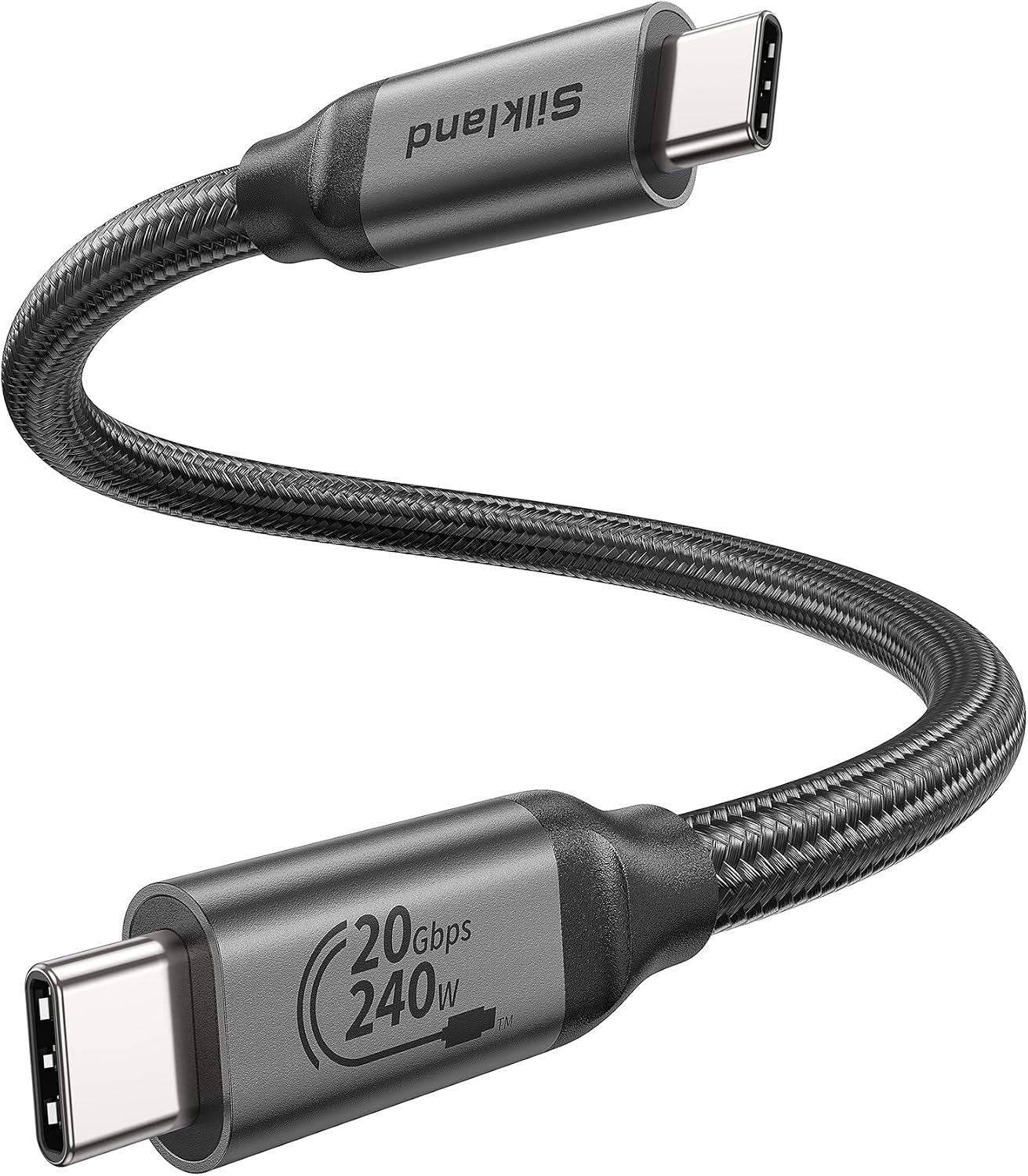 Detalle de Silkland Cavo USB‑C 3.2 Gen2x2 30 cm, 240W, 20 Gbps 🔌
