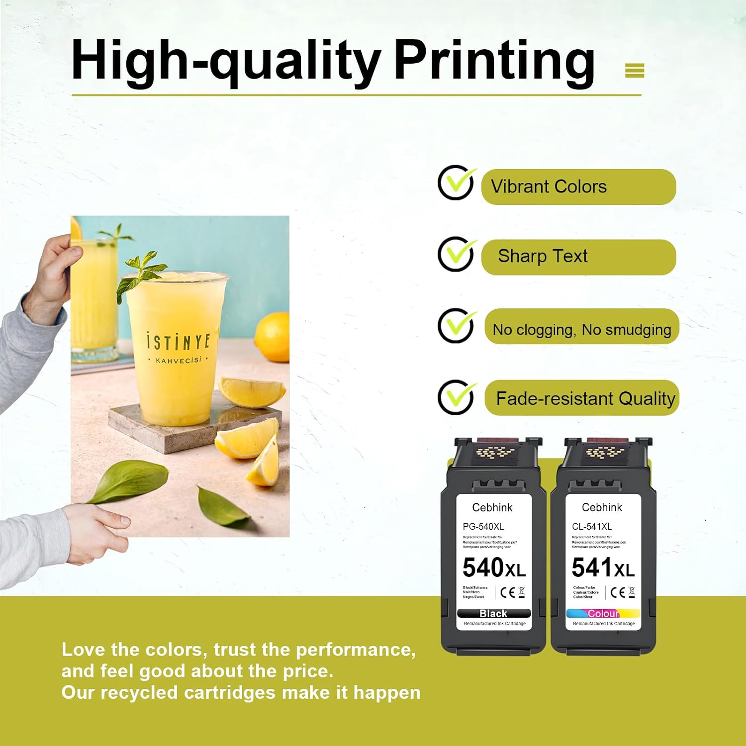 Detalle 1 de Cebhink PG-540XL en CL-541XL inktcartridges voor Canon TS5150, zwart en kleur