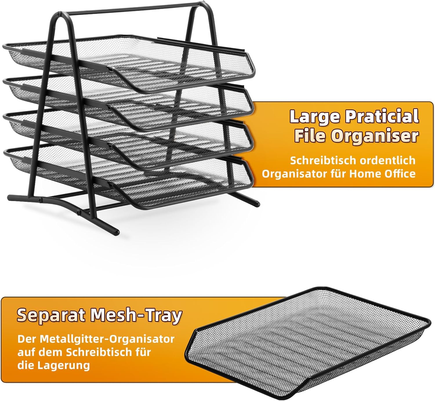 Thumbnail 4 de Marbrasse Schreibtisch-Organizer Stapelbar 4 Ablagen 📁