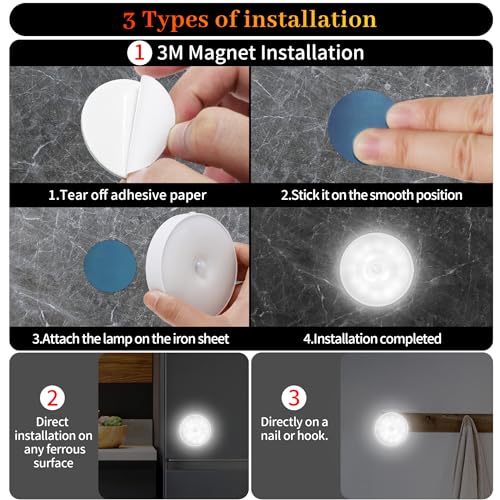 Thumbnail 6 de Pack de 6 luces LED nocturnas daphomeu con sensor de movimiento y batería recargable USB (12 LED)