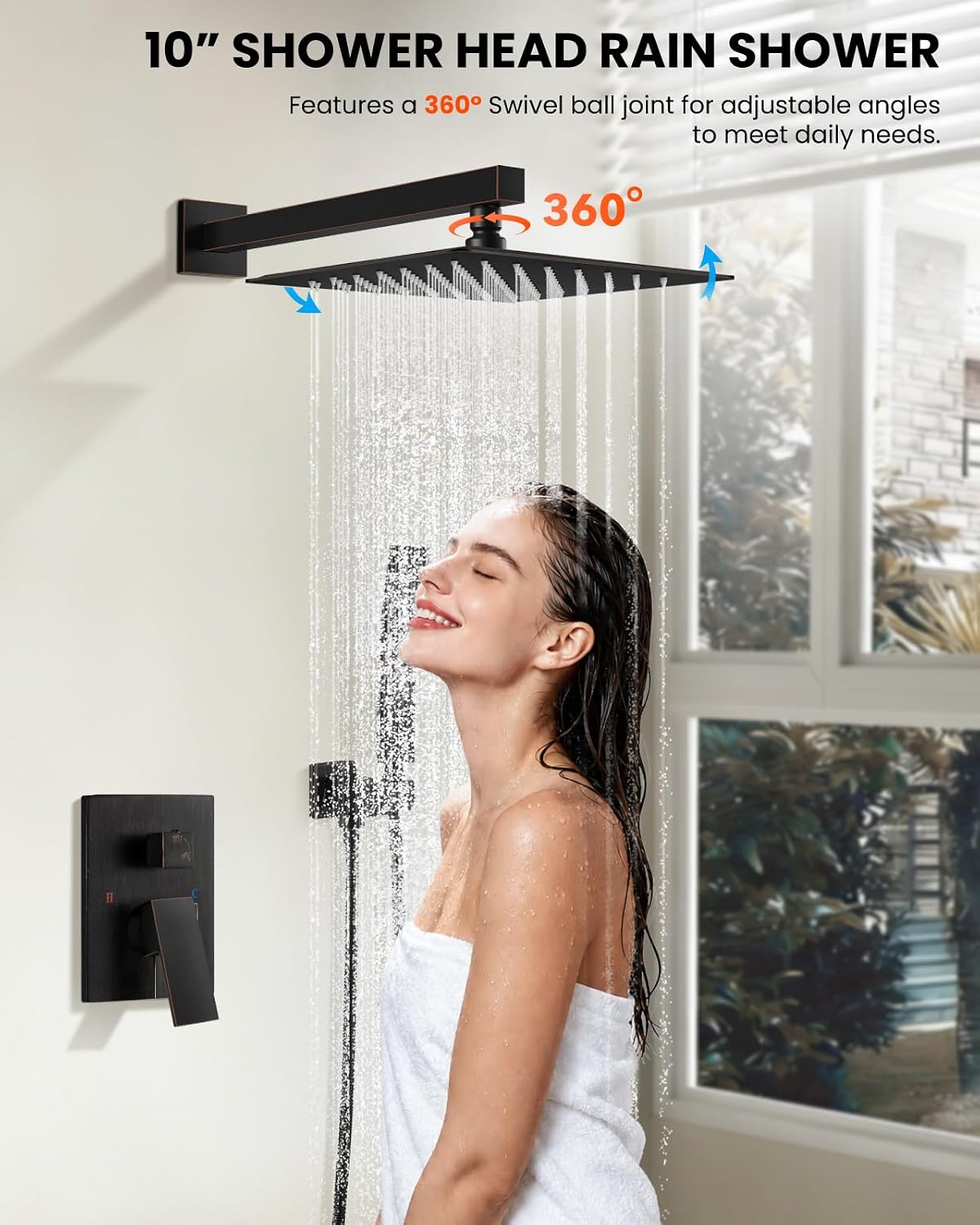 Detalle de gotonovo B098TMYKXC Shower Faucet Set, 10-Inch Rain Head and Handheld Spray