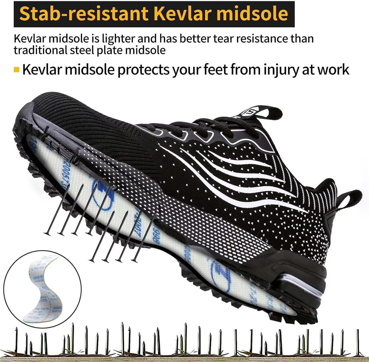 Detalle 2 de CYKYGGO scarpe antinfortunistiche con punta d’acciaio 42 EU
