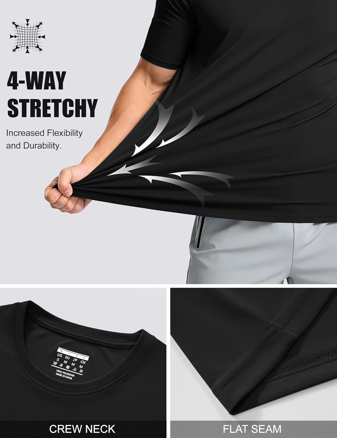Detalle 2 de MAGCOMSEN Men's Short Sleeve UPF 50+ T-Shirt – Quick Dry Athletic Tee