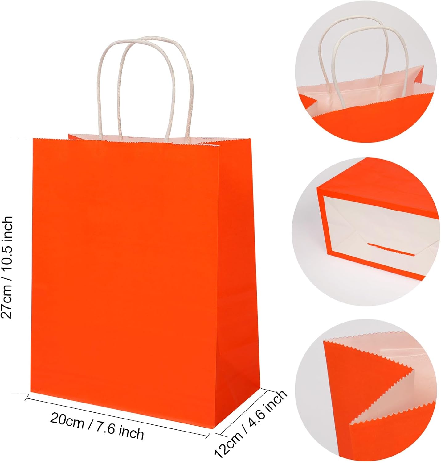 Thumbnail 1 de Medium Kraft Gift Bags with Handles (27x20x12 cm) – 20 Pcs in 10 Colours