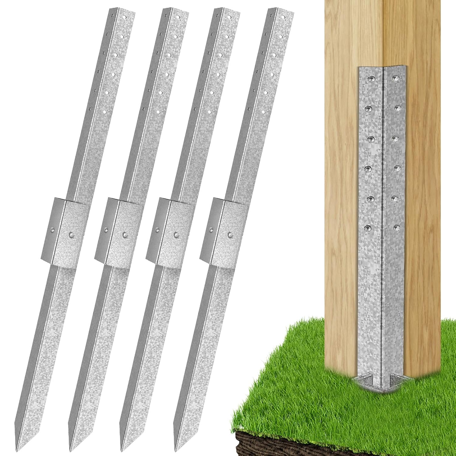 Fence post repair pack of 4 anchor spikes