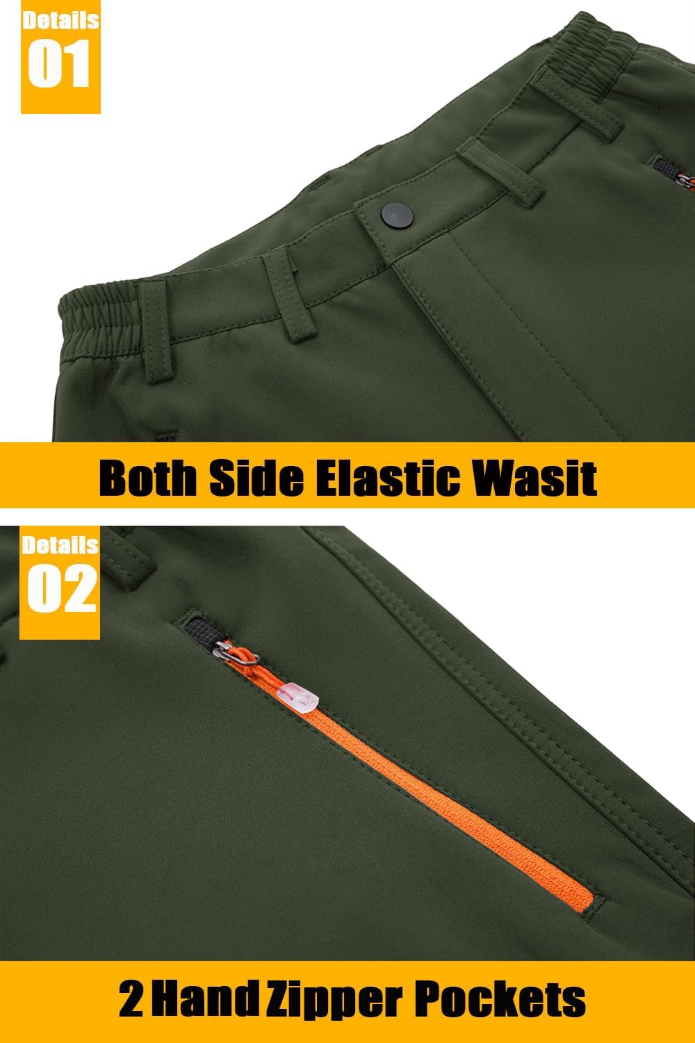 Detalle 1 de TACVASEN outdoor winter trousers, fleece softshell