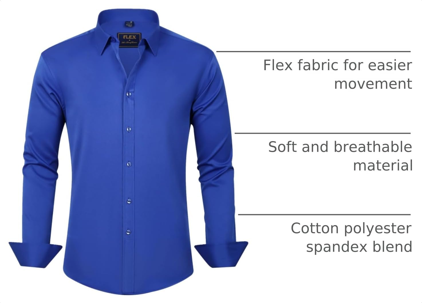 Thumbnail 3 de J.VER Boys’ Long Sleeve Dress Shirt, Stretch Fabric, Spread Collar