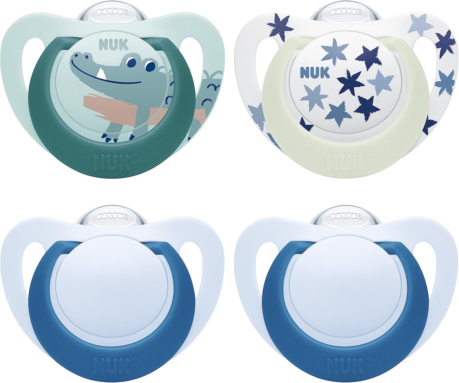 Detalle de NUK Star Day & Night - Chupete Brilla en la Oscuridad 🦖