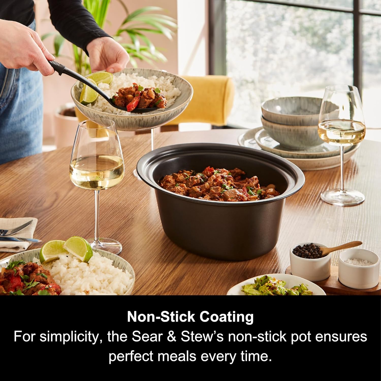 Thumbnail 3 de Morphy Richards Accents 3.5L Sear & Stew Slow Cooker (460023) with Shatter Resistant Glass Lid