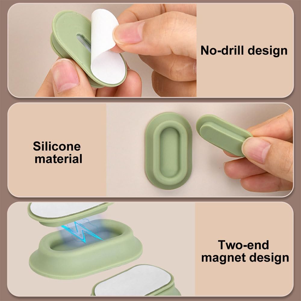 Detalle de Magnetic Remote Control Holder, 5-Pack | Self-Adhesive Silicone Wall Mounts for Remote, Toothbrushes and More