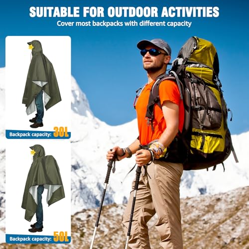 Thumbnail 6 de ANYOO Wasserdichter Regenponcho Unisex – Leicht, Wiederverwendbar, Vielseitig