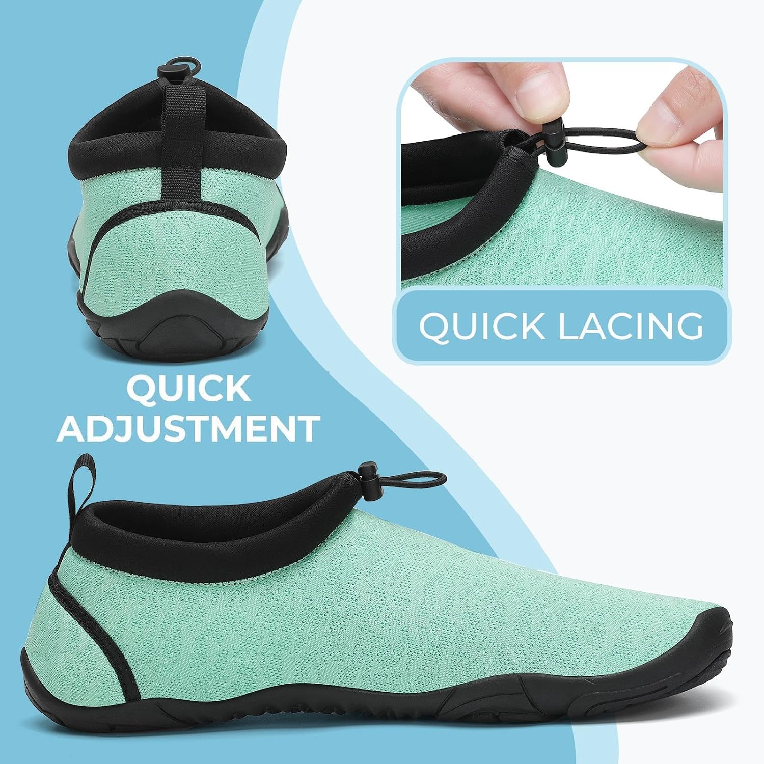 Thumbnail 2 de Mishansha Unisex Badeschuhe – atmungsaktive Aquaschuhe aus Mesh, Schnell Trocknend, Gr. 36–46