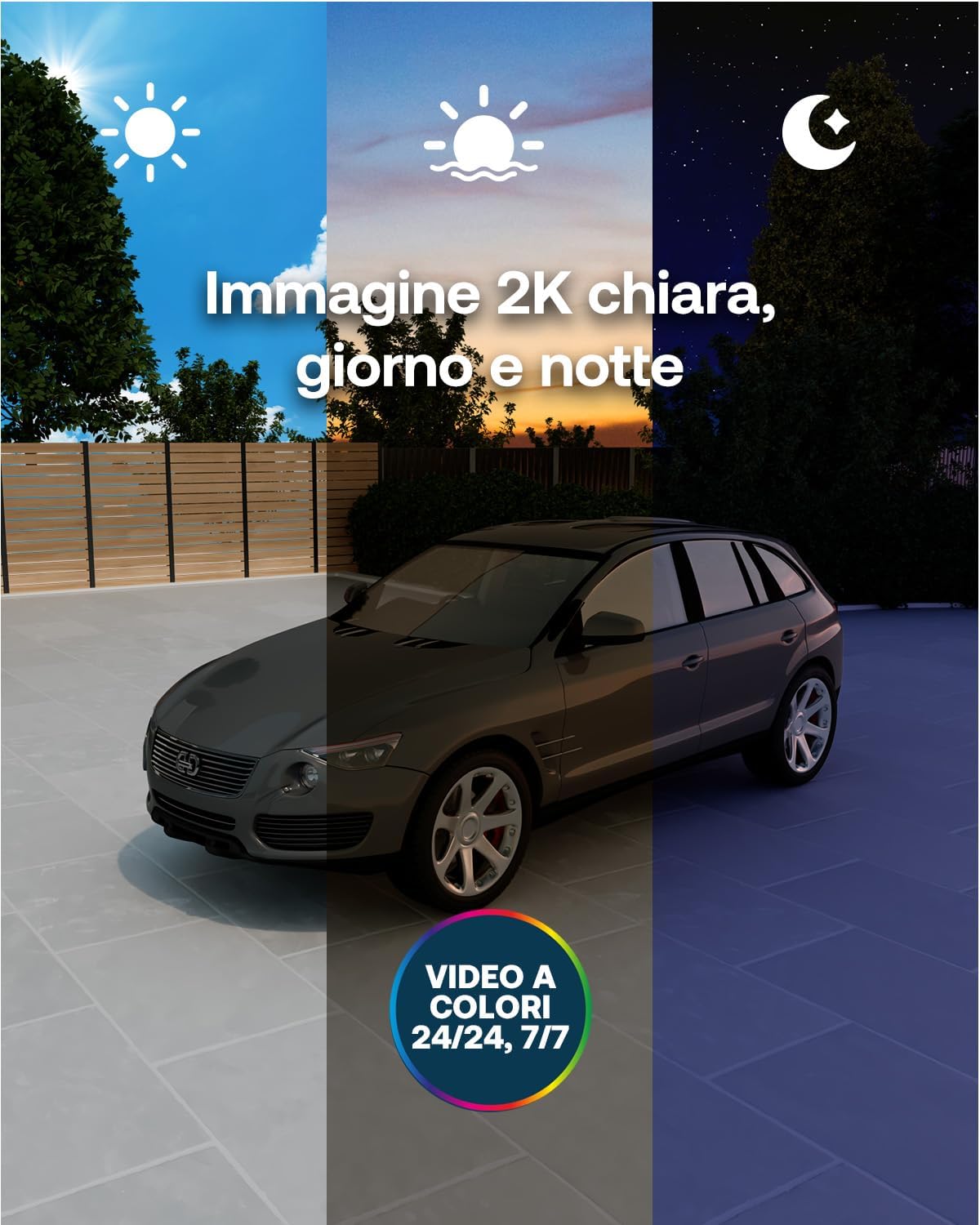 Thumbnail 4 de Arlo Pro 6 Telecamera WiFi esterna senza fili 2K+ HDR con visione notturna a colori e rilevamento AI