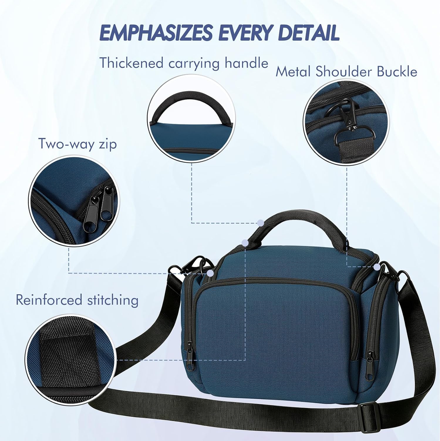 Thumbnail 5 de Winning SLR Cameras Case: Waterproof, Shockproof DSLR Bag for Major Brands (Blue)