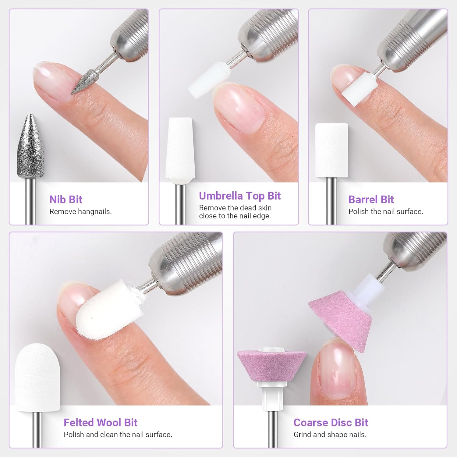 Thumbnail 4 de Ensemble MelodySusie 21 embouts pour ponceuse à ongles 3/32'' (céramique + diamant carbure)