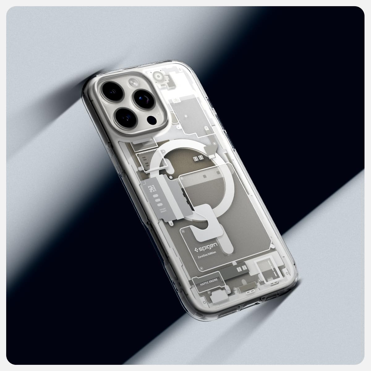 Detalle de Spigen Ultra Hybrid MagFit pour iPhone 16 Pro 6,3 pouces – coque Zero One Titane Naturel (MagSafe)
