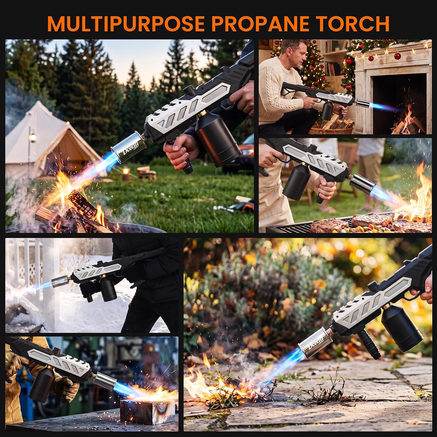 Detalle 2 de Dceefff Propane Torch Gun Sliver プロパントーチガン シルバー 着脱式・炎調整機能付き